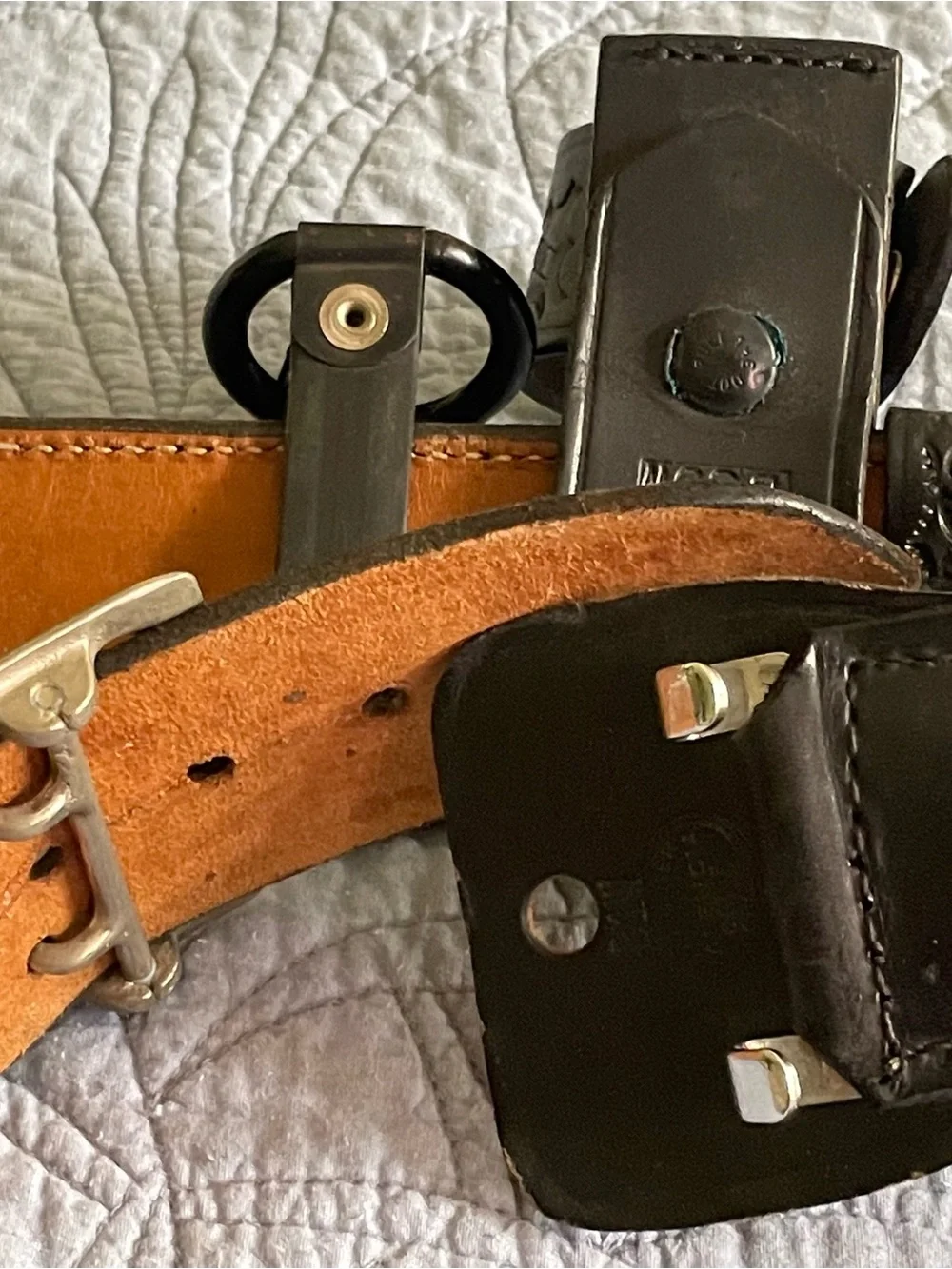 Bucheimer Basketweave Belt  Sz.36  Black  Uncle Mike's Sidekick Holster  Size 21